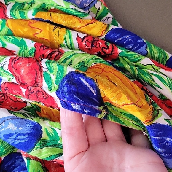 Vintage Candy Floss Fruits Print Pin Up Rockabilly Dress Kawaii Kitsch 50's XS/S - Picture 10 of 16